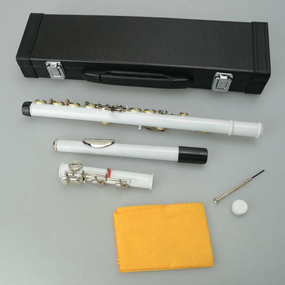Color:White:16 Hole C Flute for Student Beginner School Band w/ Case Screwdriver Lubricant