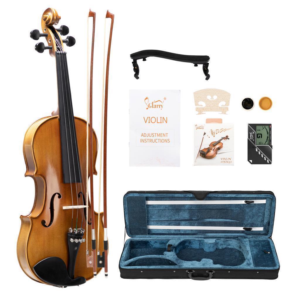 color:GV401  Varnish:Glarry 4/4 3/4 1/2 1/4 1/8 Size Acoustic Violin Fiddle with Case Bow Rosin