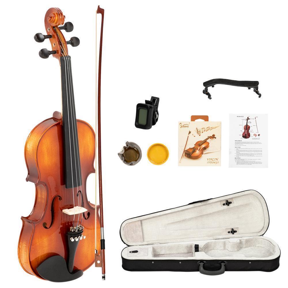 color:GV304 Matte Natural(Spruce Wood):Glarry 4/4 3/4 1/2 1/4 1/8 Size Acoustic Violin Fiddle with Case Bow Rosin