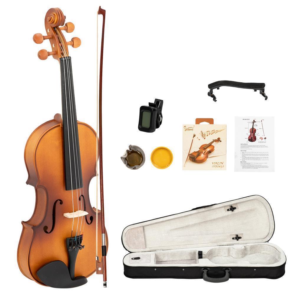 color:GV301 Matte Natural(Spruce Wood):Glarry 4/4 3/4 1/2 1/4 1/8 Size Acoustic Violin Fiddle with Case Bow Rosin