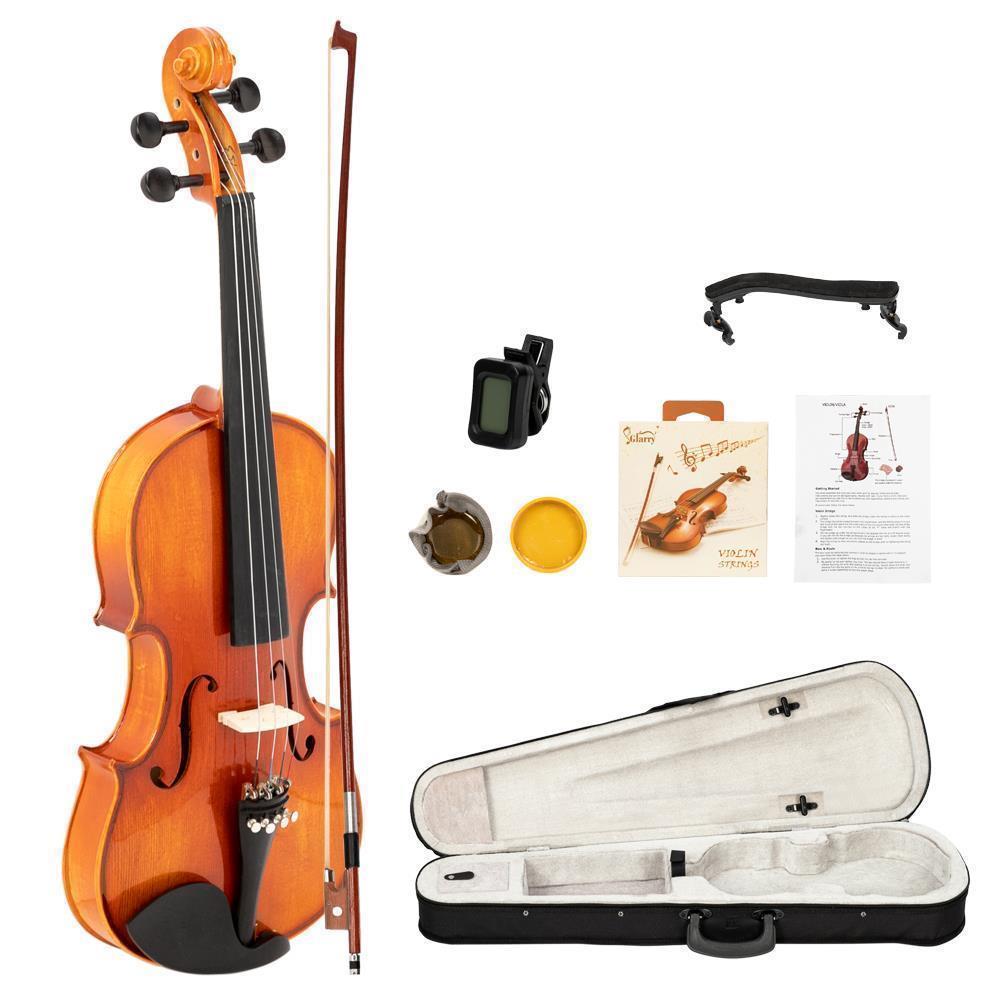 color:GV302 Dark Matte Natural(Spruce Wood):Glarry 4/4 3/4 1/2 1/4 1/8 Size Acoustic Violin Fiddle with Case Bow Rosin