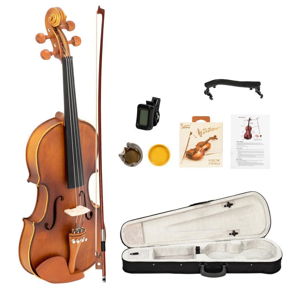 color:GV303 Bright Natural(Spruce Wood):Glarry 4/4 3/4 1/2 1/4 1/8 Size Acoustic Violin Fiddle with Case Bow Rosin