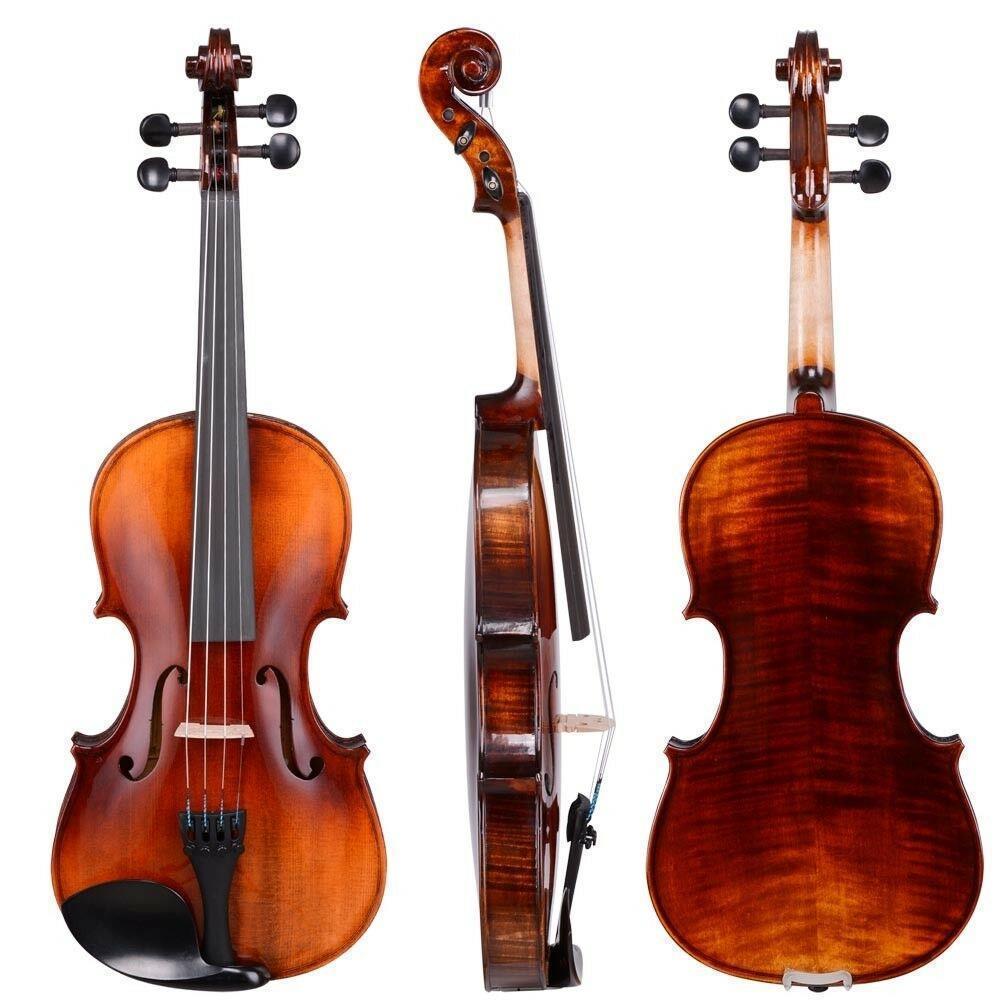 color:GV403  Matt Natural:Glarry 4/4 3/4 1/2 1/4 1/8 Size Acoustic Violin Fiddle with Case Bow Rosin