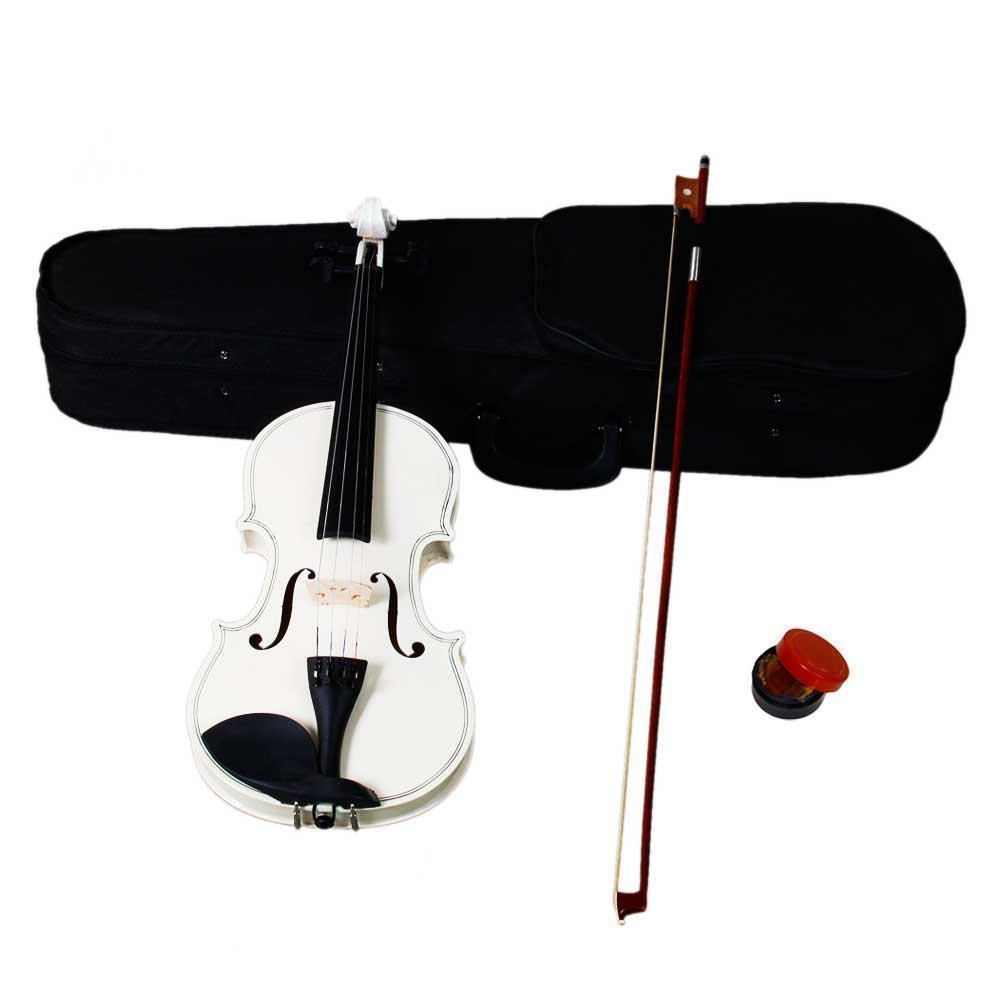 color:White:Glarry 4/4 3/4 1/2 1/4 1/8 Size Acoustic Violin Fiddle with Case Bow Rosin
