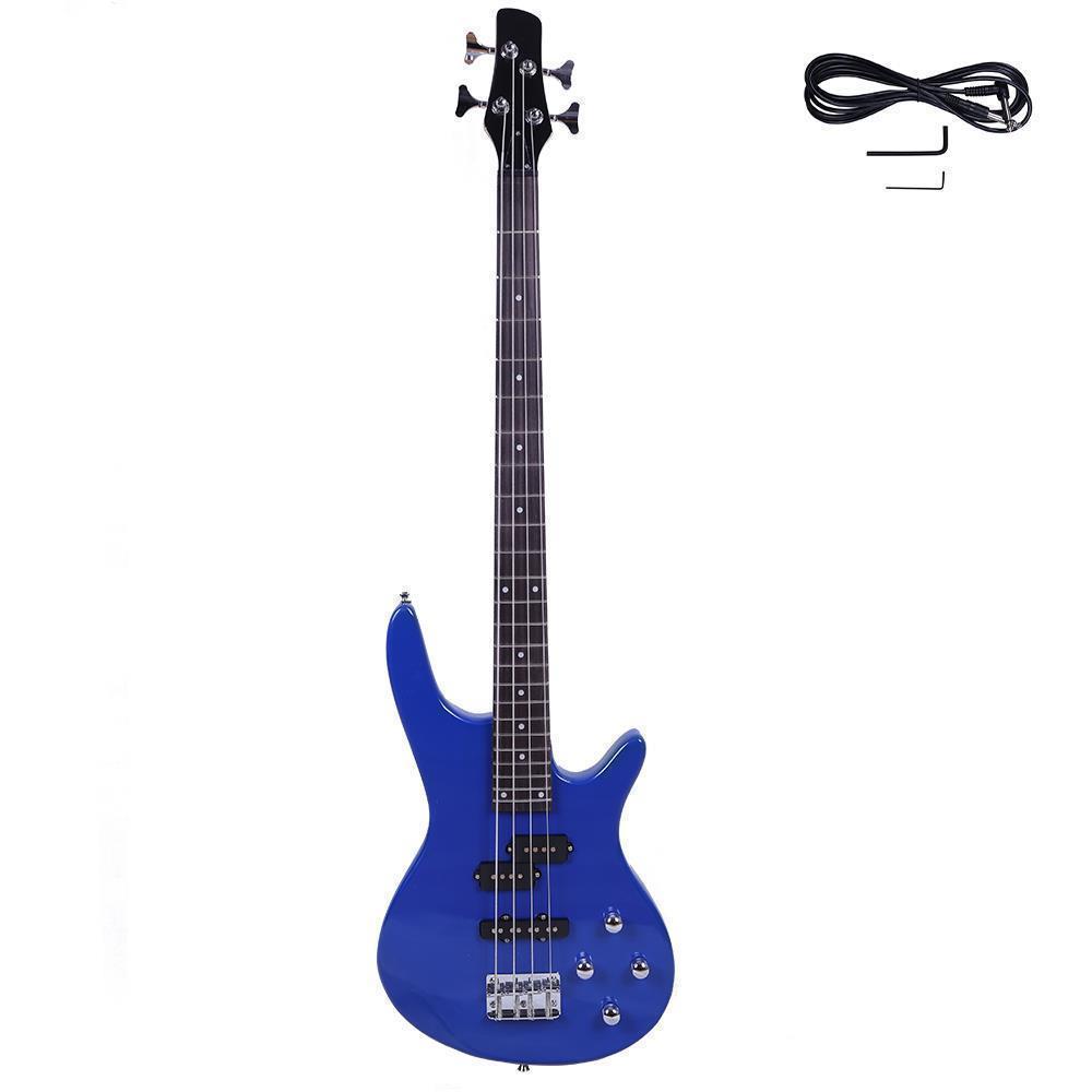 Color:Blue:New 6 Colors School Band 4 Strings Electric Guitar Bass School Band