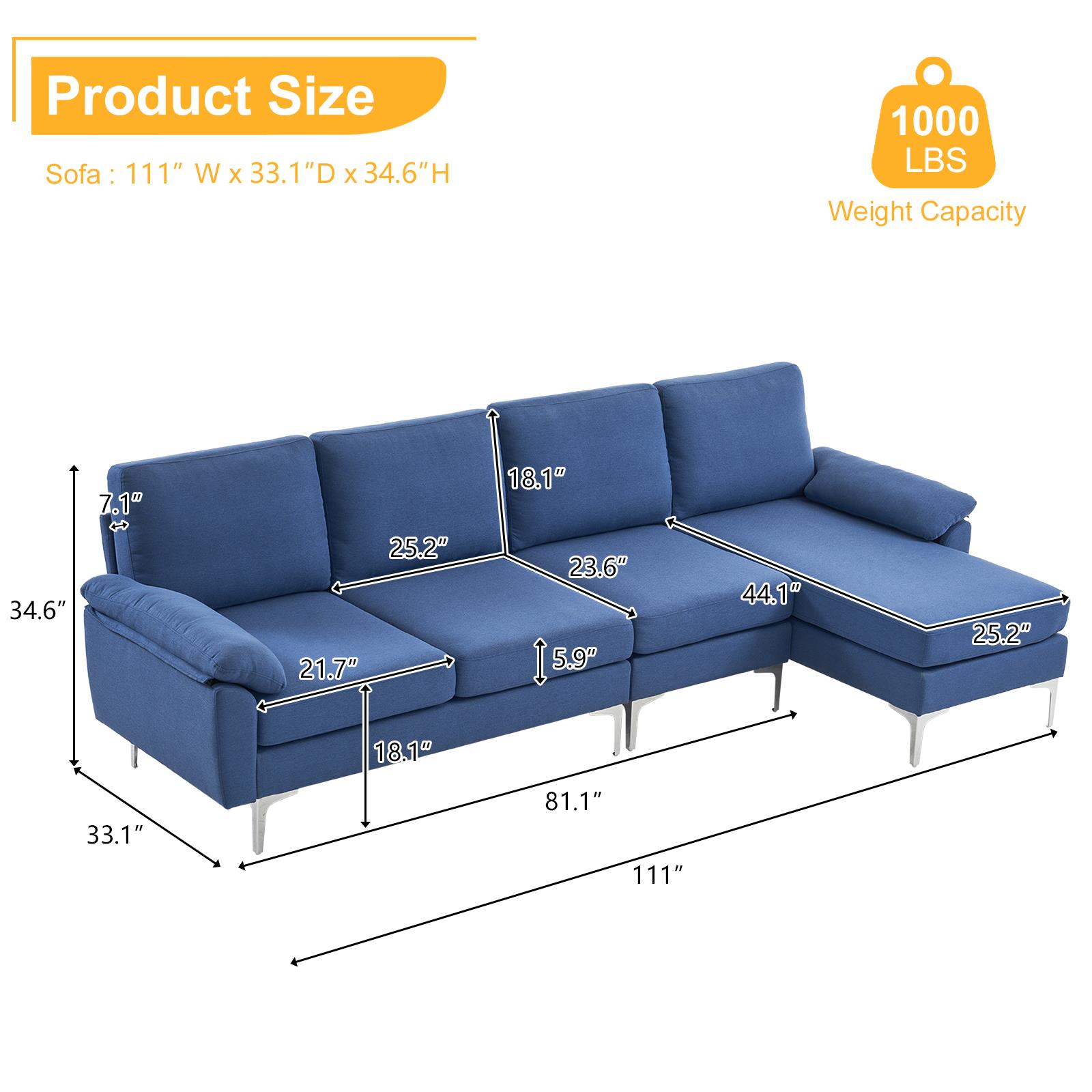 Modern Large Sectional Sofa L Shape