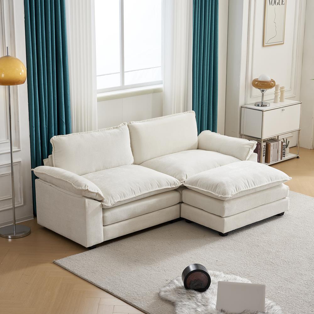 85 Inch Convertible Sectional Sofa Set 2 Seats Loveseat Sofa Couch Living Room - Picture 13 of 21