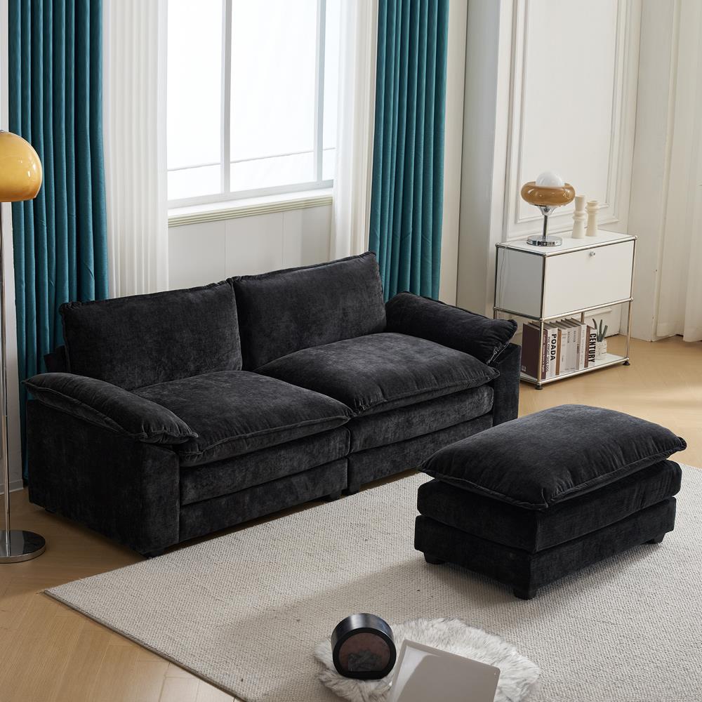 85 Inch Convertible Sectional Sofa Set 2 Seats Loveseat Sofa Couch Living Room - Picture 7 of 21