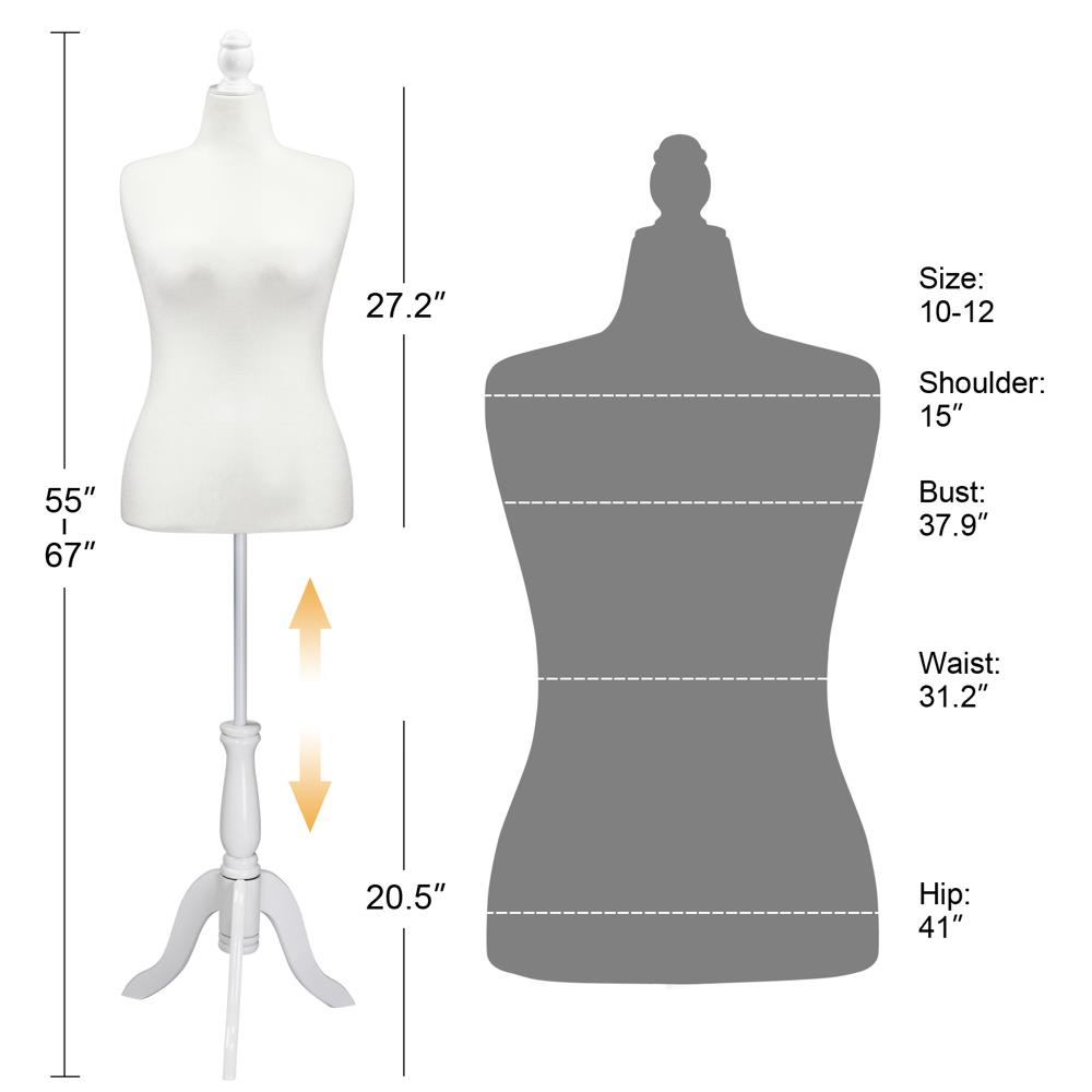 Female Dress Form Mannequin Body Torso Clothing Display Rack w