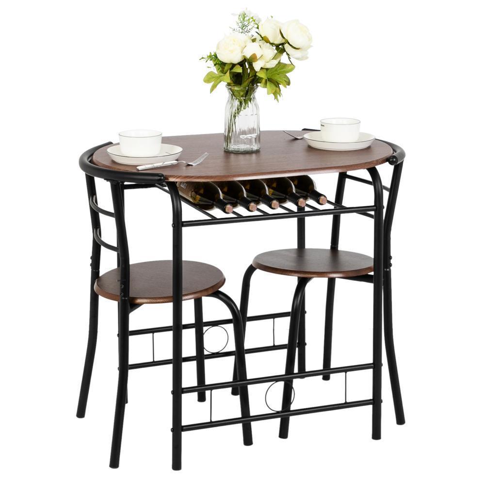 VINGLI 3 Piece Dining Set,Small Kitchen Table Set for 2,Breakfast Table ...