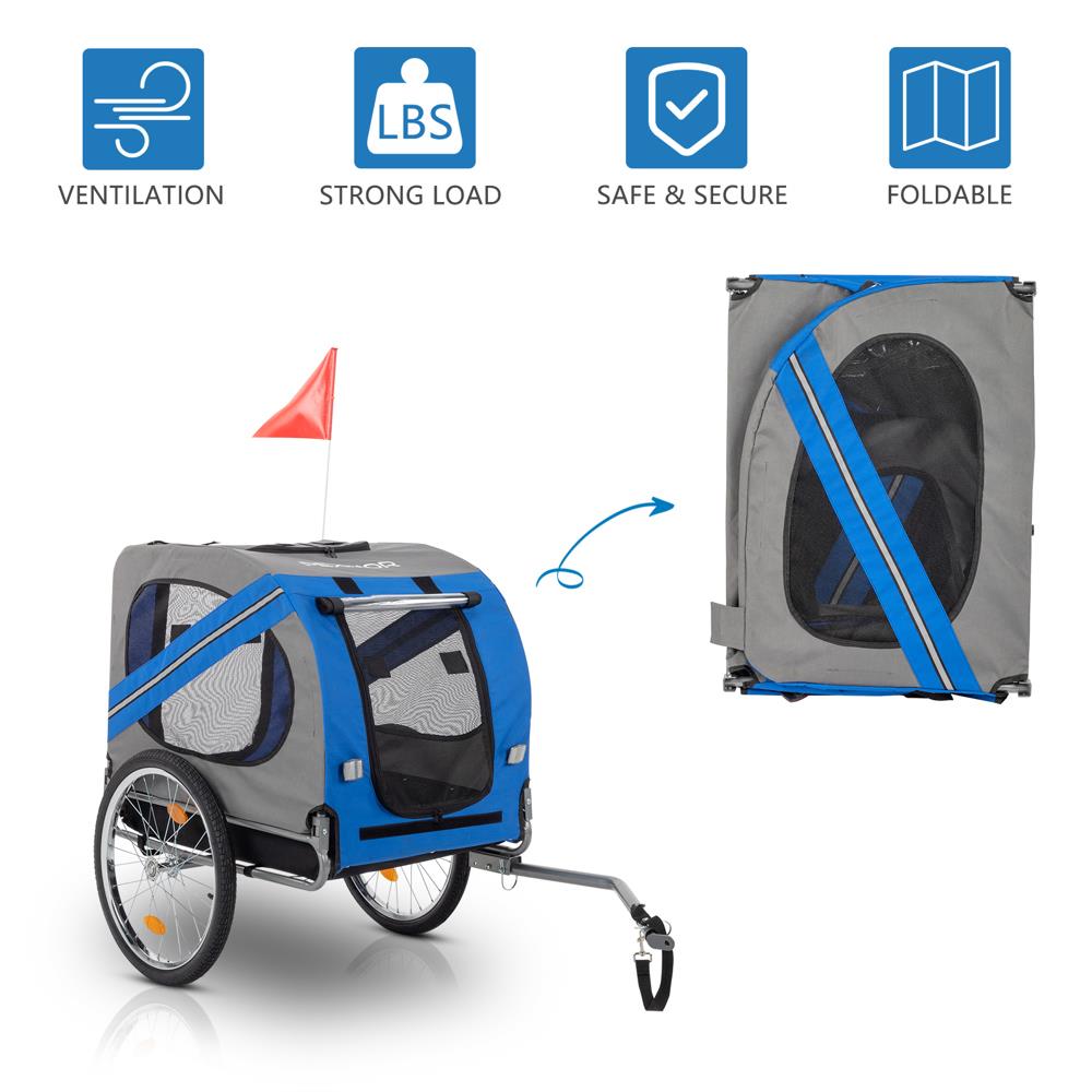 Folding Pet Bike Trailer Dog Cat Bicycle Carrier Cart Stroller Jogging