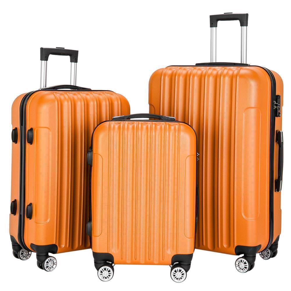 20/24/28" Trolley Suitcase Organizer 3pcs Travel Spinner Luggage Bag Set w/TSA