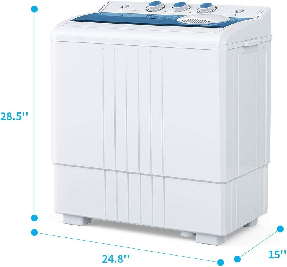 21LBS Portable Washing Machine, Mini Compact Twin Tub Washer and Spin Dryer