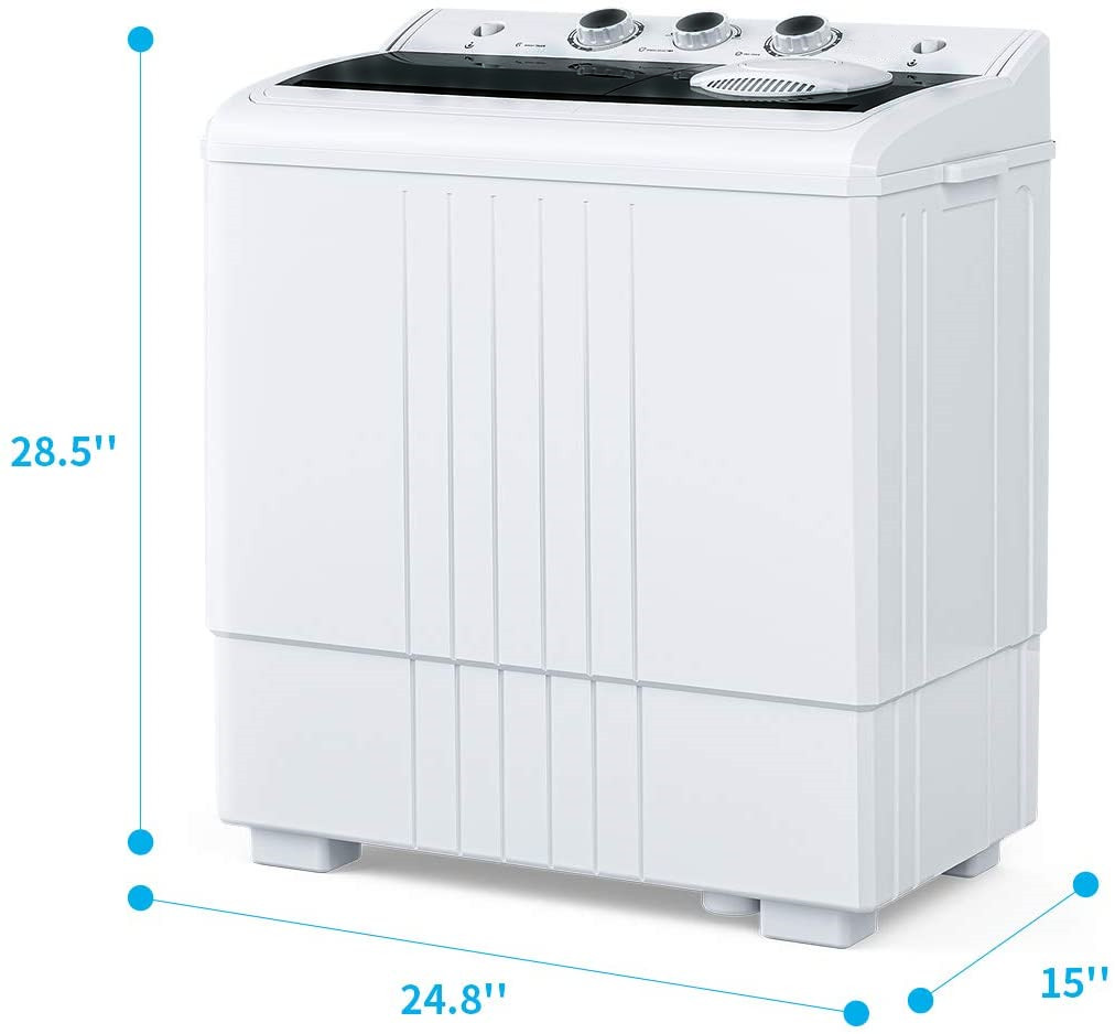 21LBS Portable Washing Machine, Mini Compact Twin Tub Washer and Spin Dryer