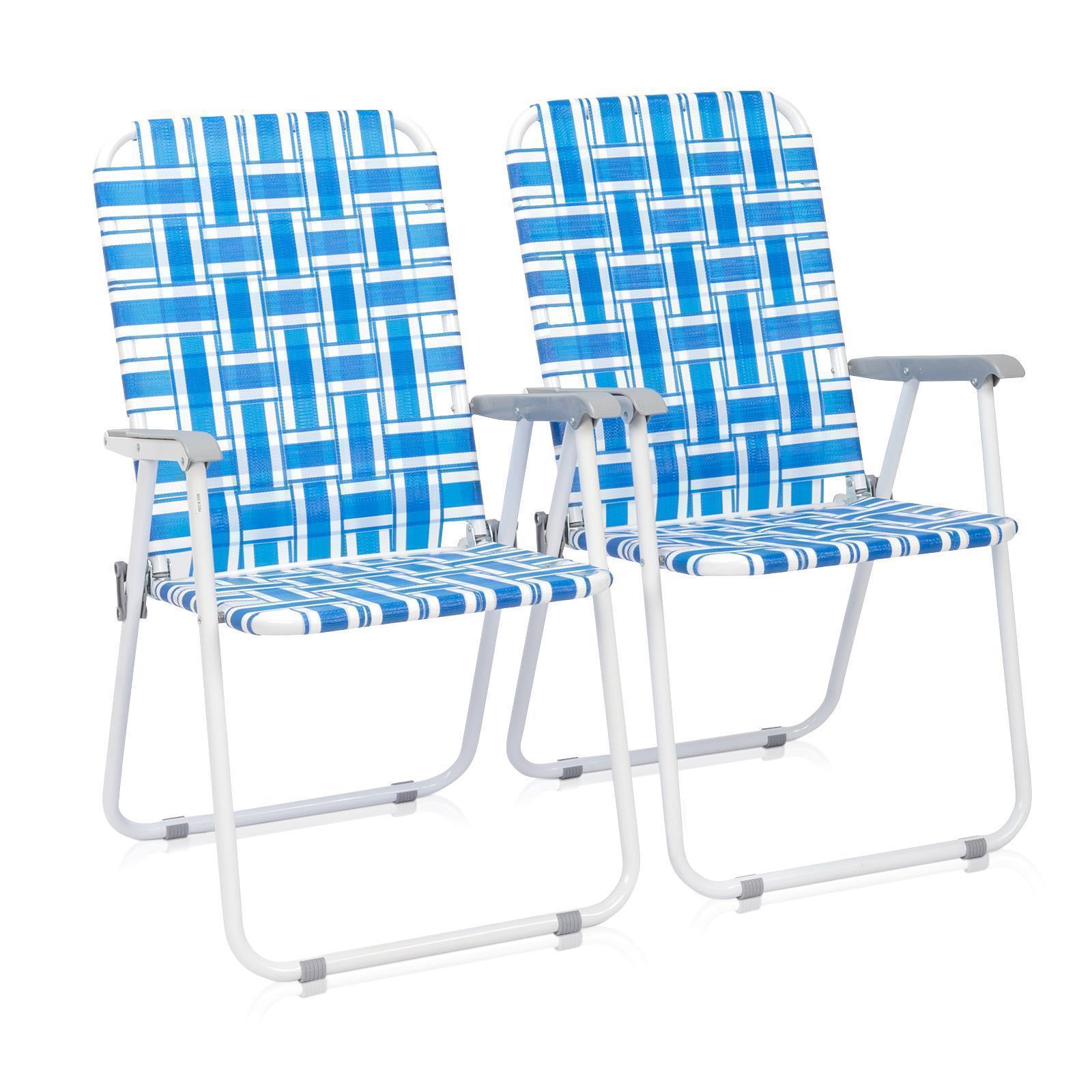 2 Pack Folding Web Chair Beach Chair Lawn Patio Webbed Strap Furniture - Picture 13 of 14