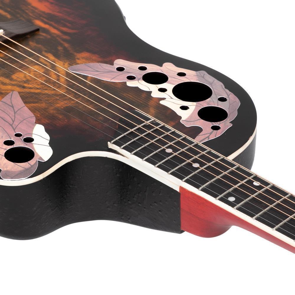 Glarry 41 inch Cutaway Acoustic-Electric Guitar EQ with Bag Sunset /Red - Picture 14 of 17