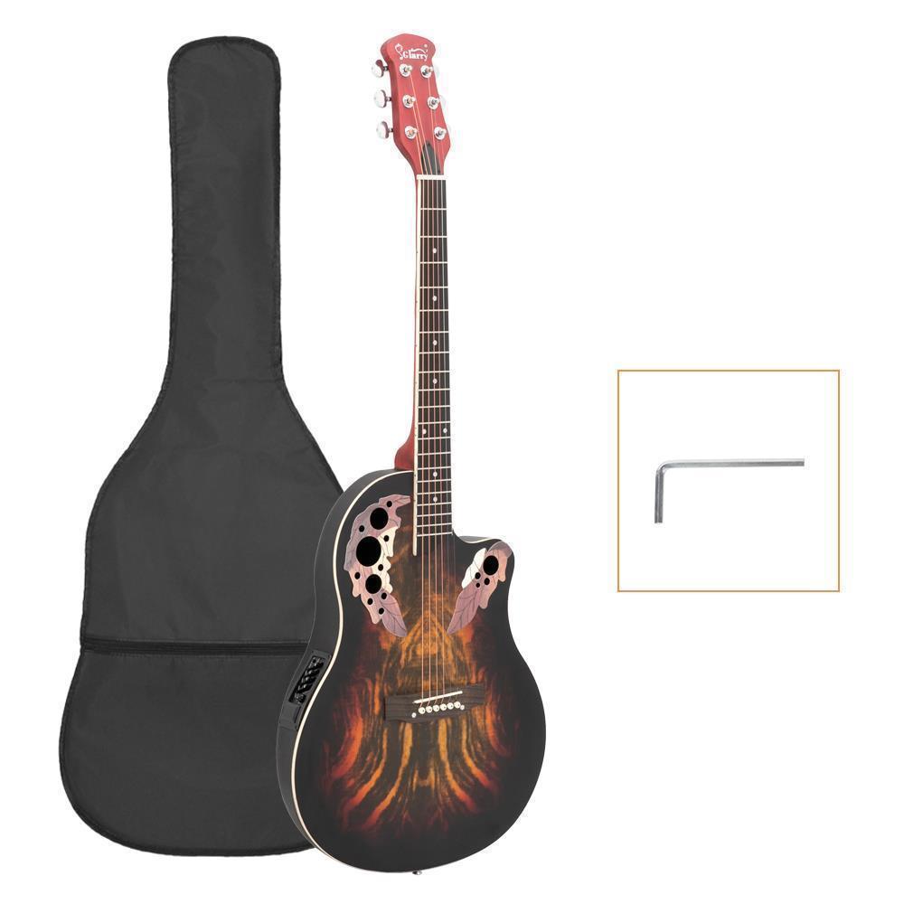 Glarry 41 inch Cutaway Acoustic-Electric Guitar EQ with Bag Sunset /Red - Picture 9 of 17
