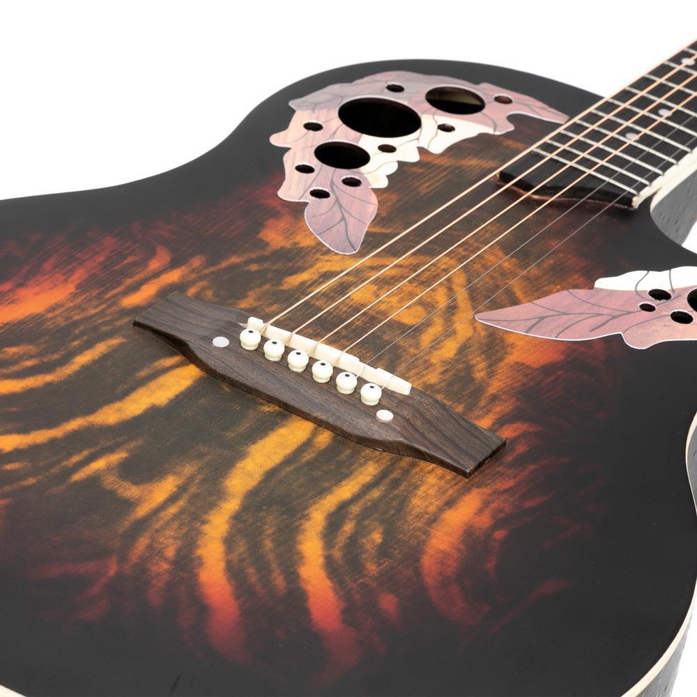 Glarry 41 inch Cutaway Acoustic-Electric Guitar EQ with Bag Sunset /Red - Picture 7 of 17