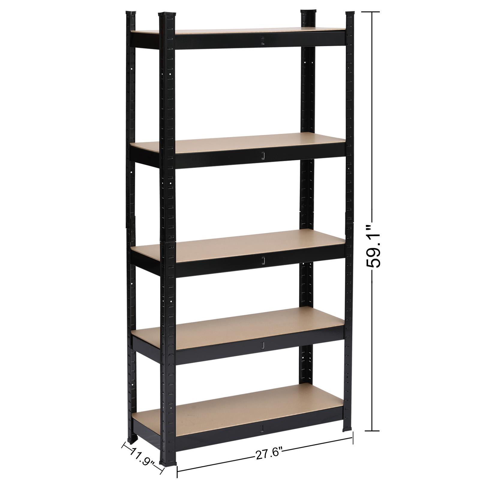 5 Tiers Adjustable Storage Garage Steel Metal Shelf Unit Heavy Duty Space Holder