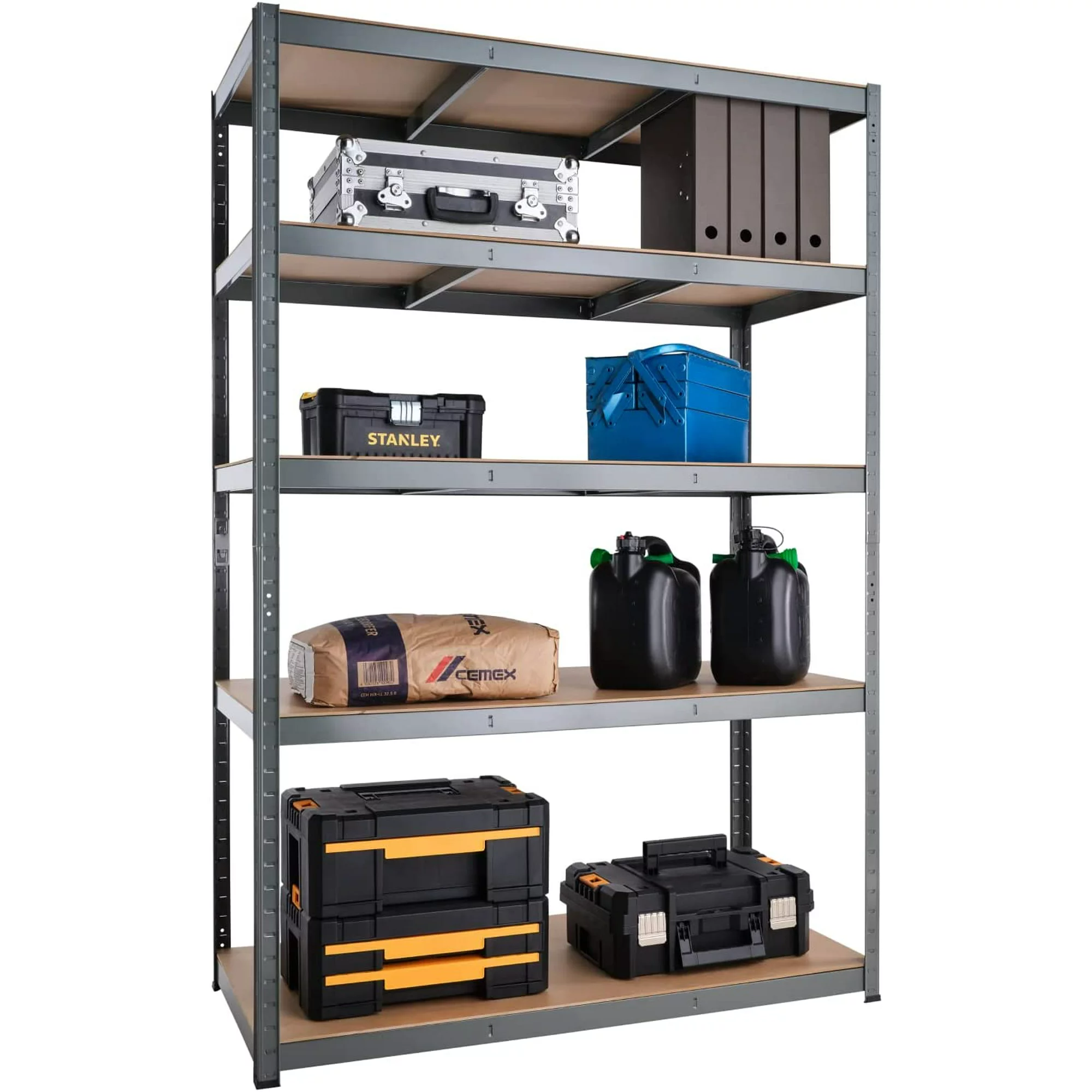 5 Tiers Adjustable Storage Garage Steel Metal Shelf Unit Heavy Duty Space Holder