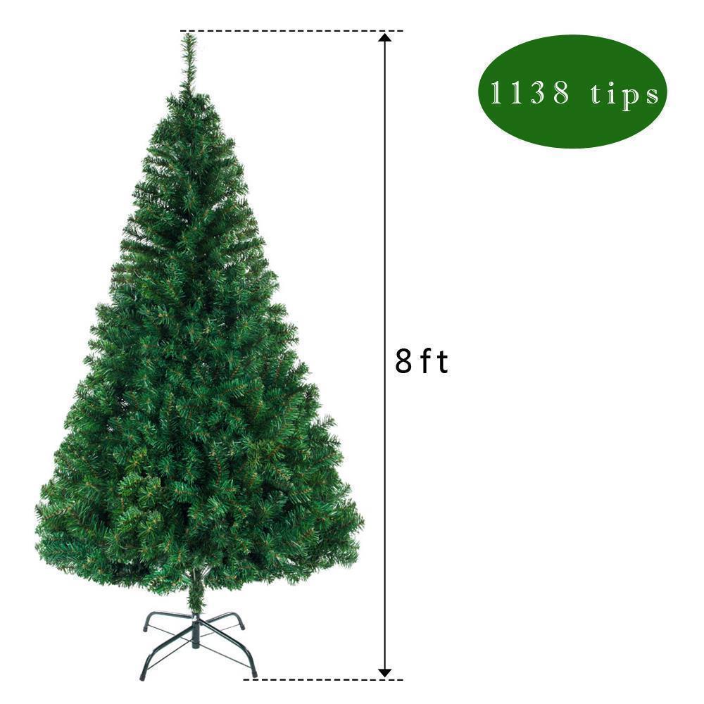 6/7/8 FT Artificial Christmas Bushy Tree Xmas Tree W/Stand Traditional Decor - Picture 10 of 11