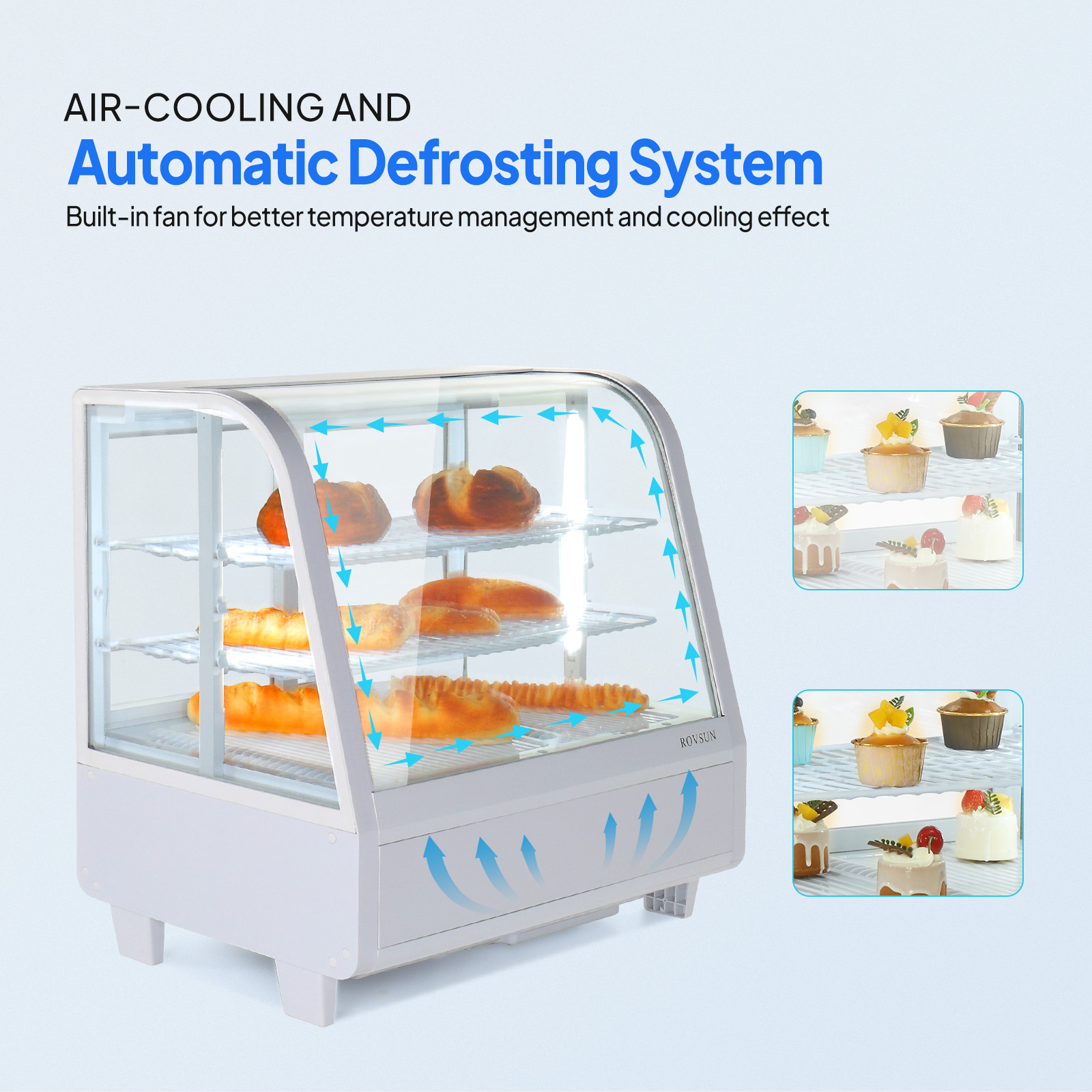 3.5 Cu.Ft Commercial Refrigerator Cooler Case Display Pastry Meat Beverage Foods