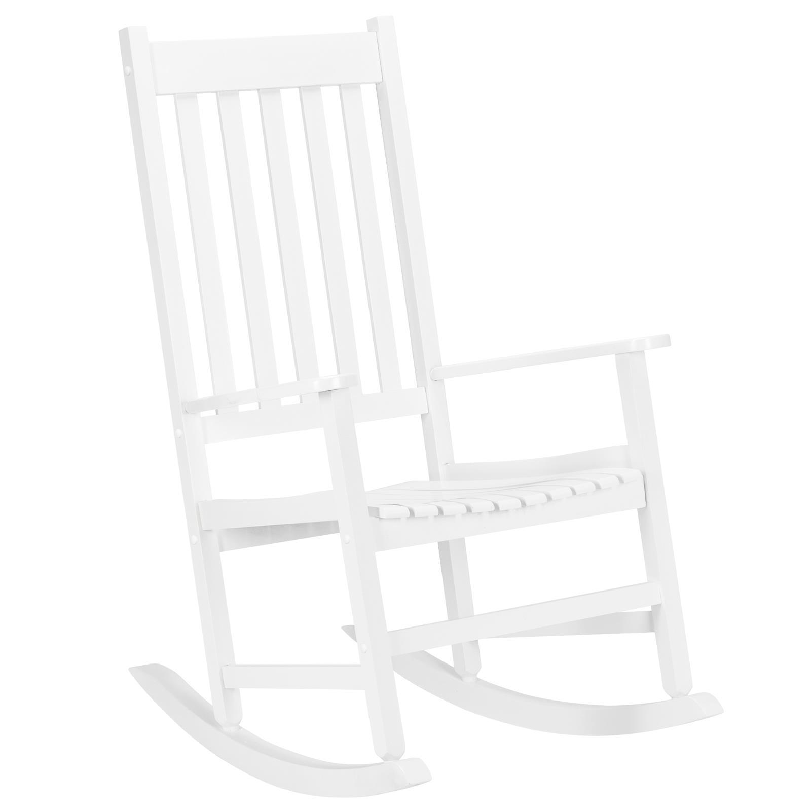 Wooden Rocking Chair Porch Rocker High Back Garden Seat Sofa Indoor Outdoor Teak - Picture 14 of 16