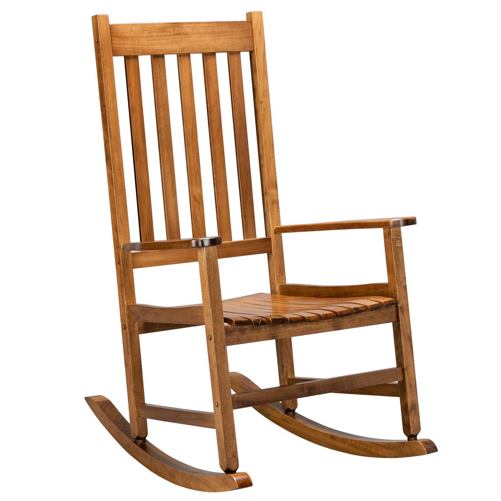 Wooden Rocking Chair Porch Rocker High Back Garden Seat Sofa Indoor Outdoor Teak - Picture 13 of 16