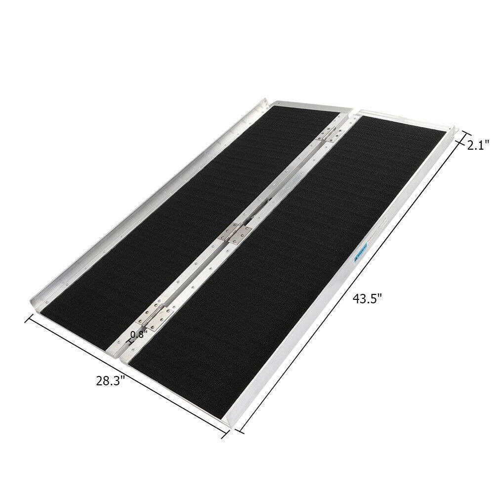 Foldable Wheelchair Scooter Loading Ramp Handicap Threshold Aluminum ...