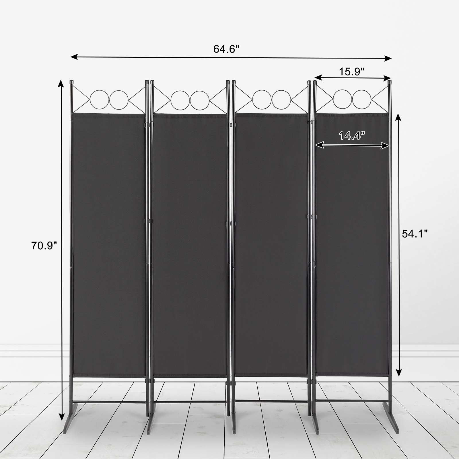 4 Panel Room Divider Folding Privacy Screen for Home Office Separator