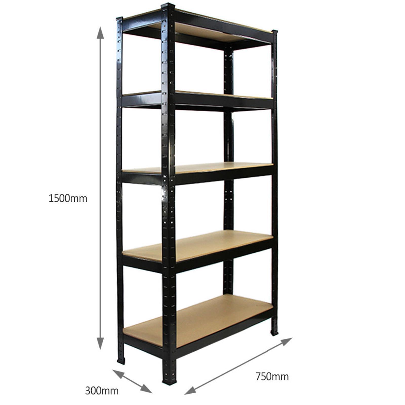 Heavy Duty 5-Tier Storage Shelf Garage Shelving Unit Steel Racking Space Holder