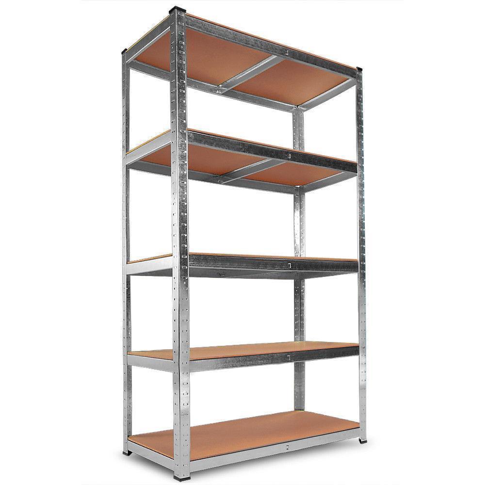 Heavy Duty 5-Tier Storage Shelf Garage Shelving Unit Steel Racking Space Holder