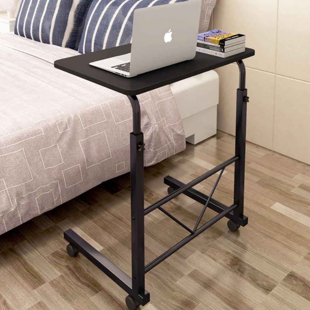 Adjustable Height Laptop Desk Rolling Bedside Table Computer Over Bed Standing