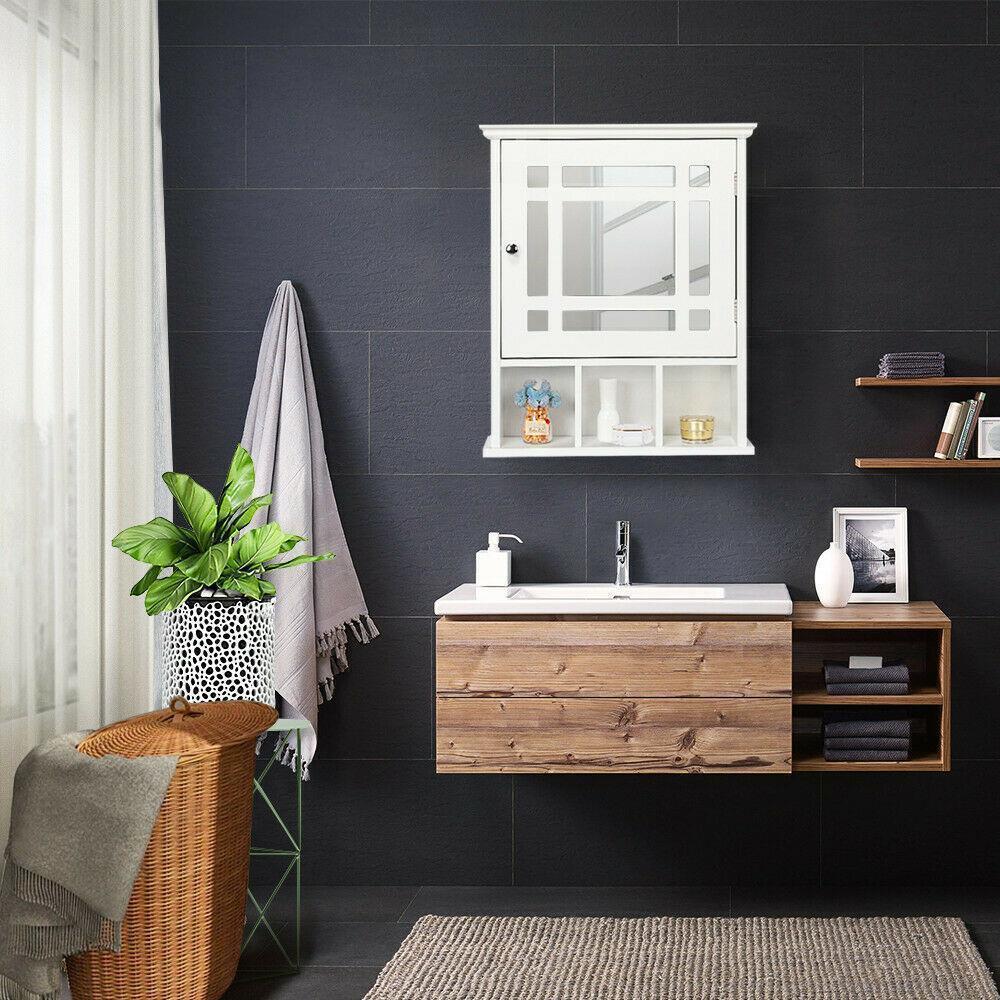 Medicine Cabinets Space Saving Wall Cabinet with Adjustable Towel Rack Shelves