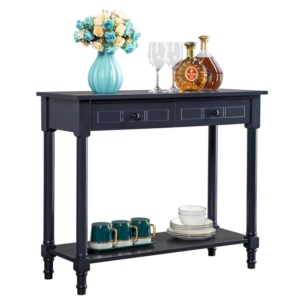 Entry/Sofa Console Table w/2 Drawer and Open Shelf for Entryway Living Room - Picture 16 of 18