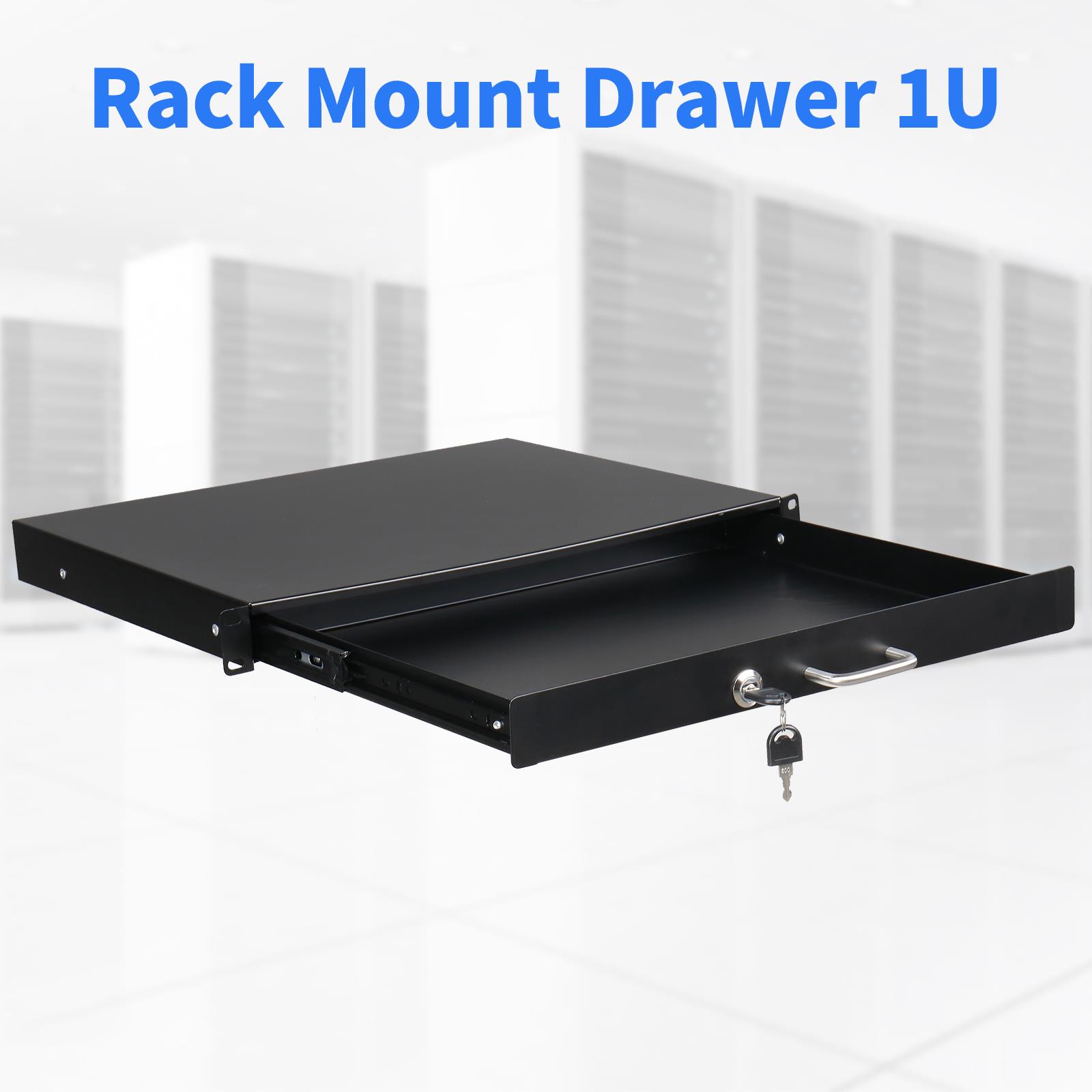 19" Rack Mount 2U 3U 4U Locking Drawer Pro Audio DJ Rack Lock Storage Cabinet - Picture 8 of 8