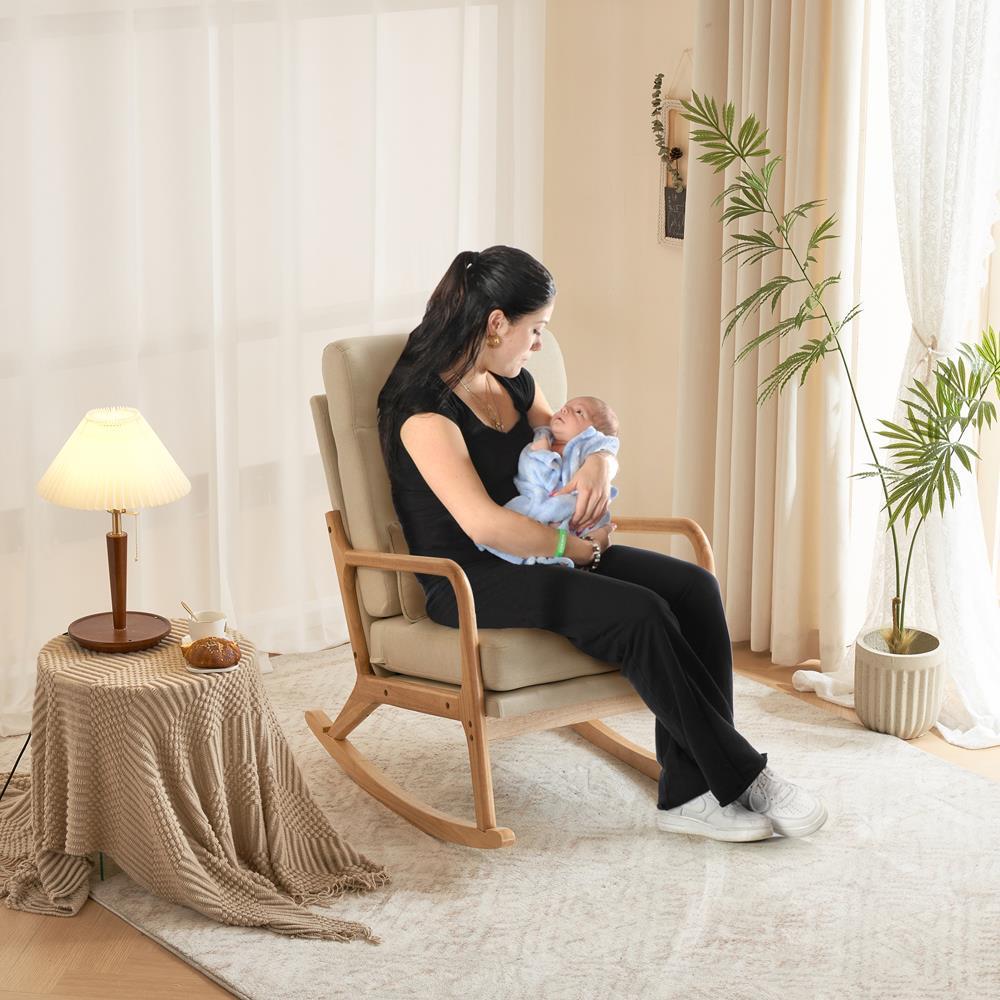 Modern Rocking Chair Single Sofa Lounge Accent Rocker Armchair Furniture