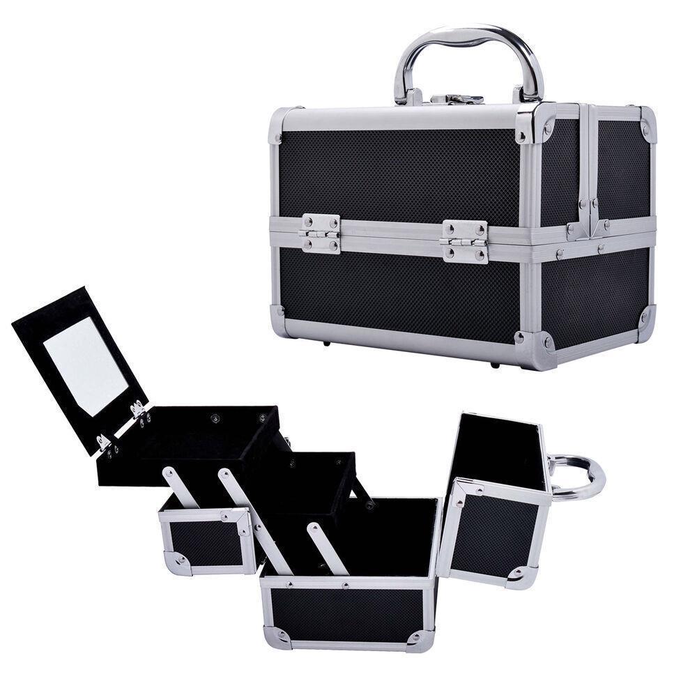 Aluminum 4 in1 Rolling Makeup Trolley Train Case Box Organizer Salon Cosmetic - Picture 6 of 11