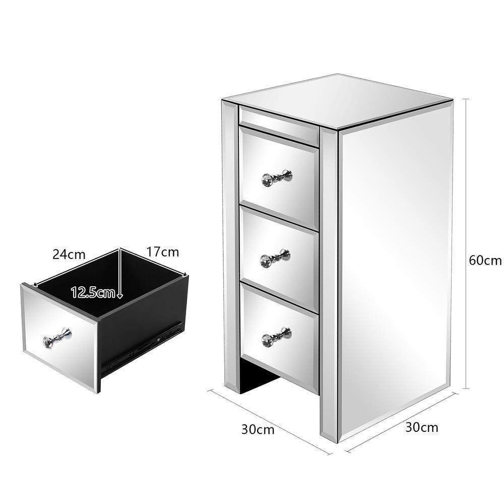 Mirrored Bedroom Furniture Sets Dresser Nightstand Chests Dressers Vanity Table - Picture 10 of 19