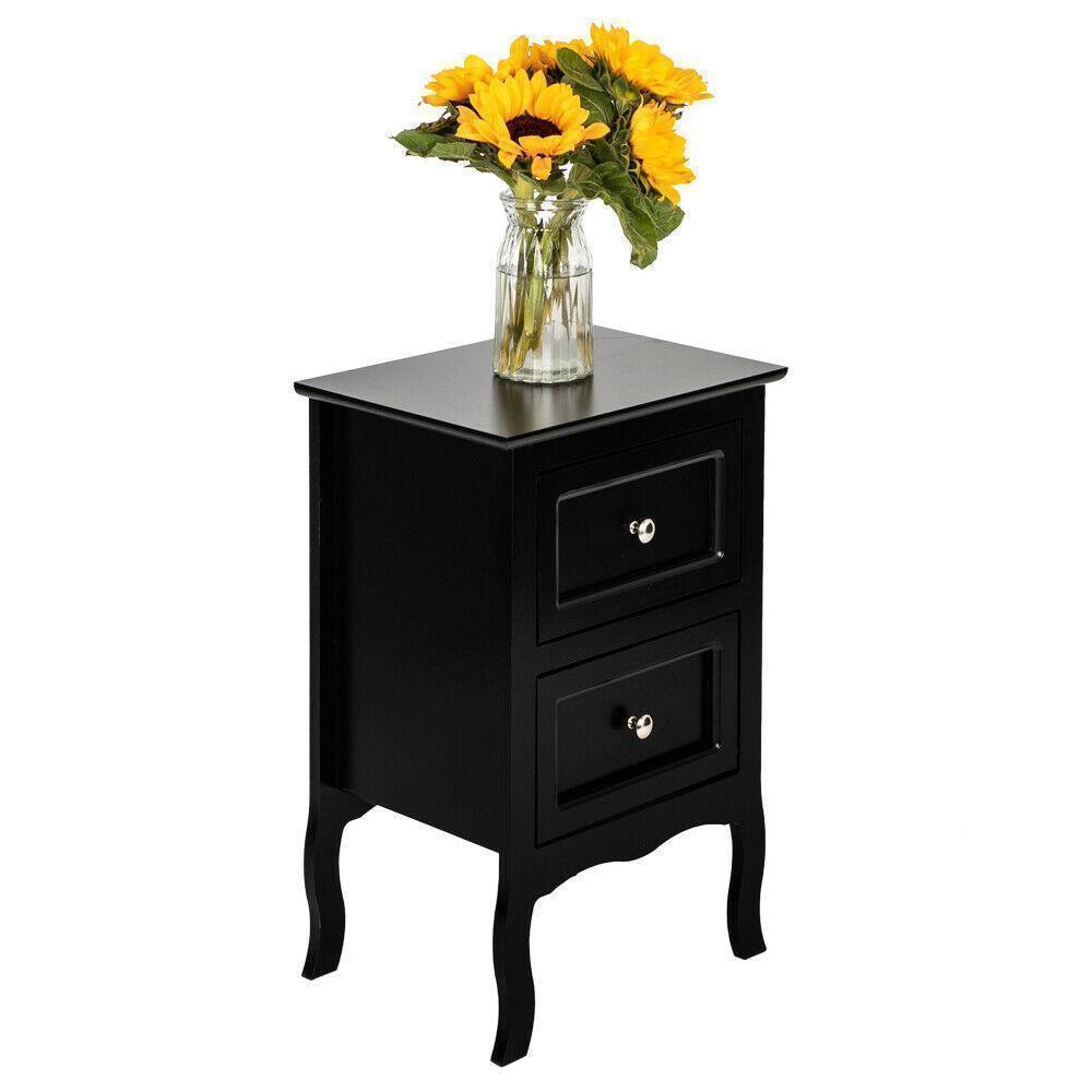 Bedroom Multifunctional Bedside Table Storage Cabinet Nightstand with 2 Drawers