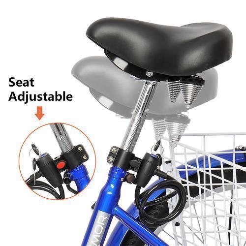 24'' 26'' Adult Tricycle 7 Speed Bicycle 3 Wheel Bike Cruiser Trike w/ Basket - Picture 16 of 18