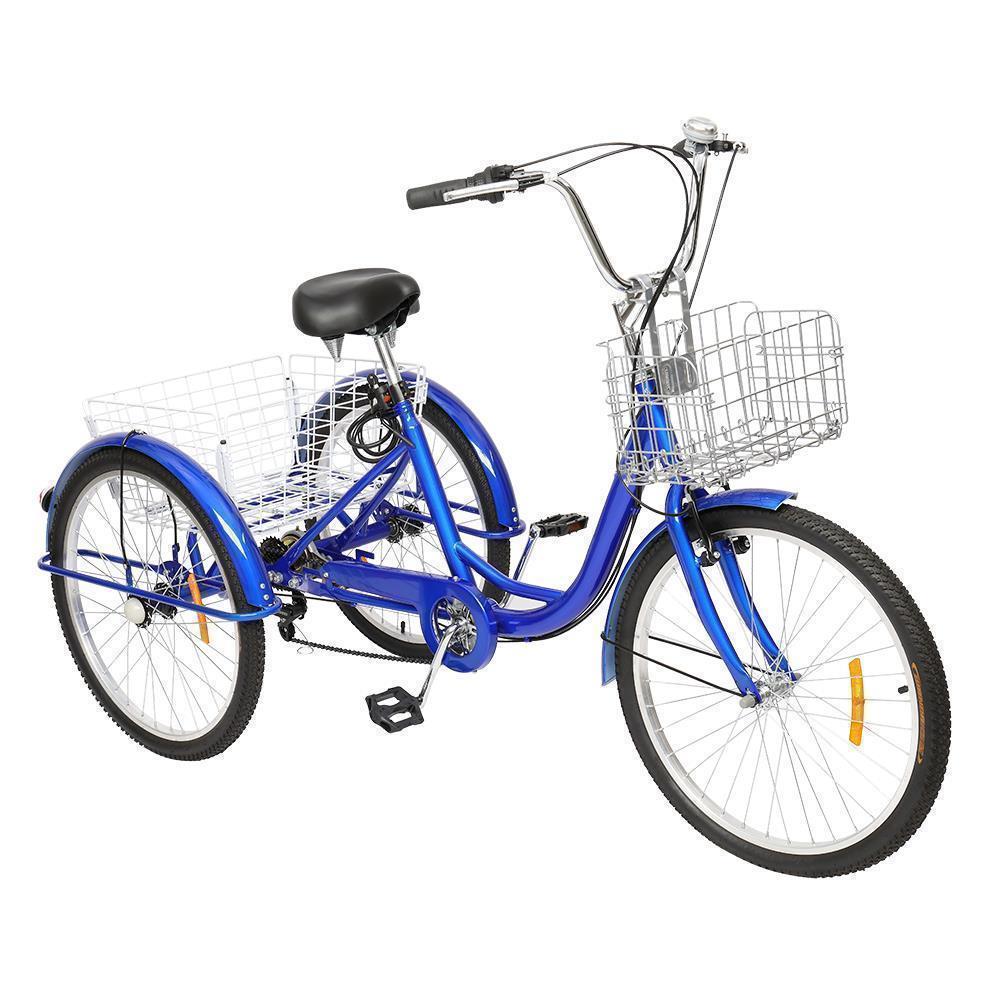 24'' 26'' Adult Tricycle 7 Speed Bicycle 3 Wheel Bike Cruiser Trike w/ Basket - Picture 13 of 18