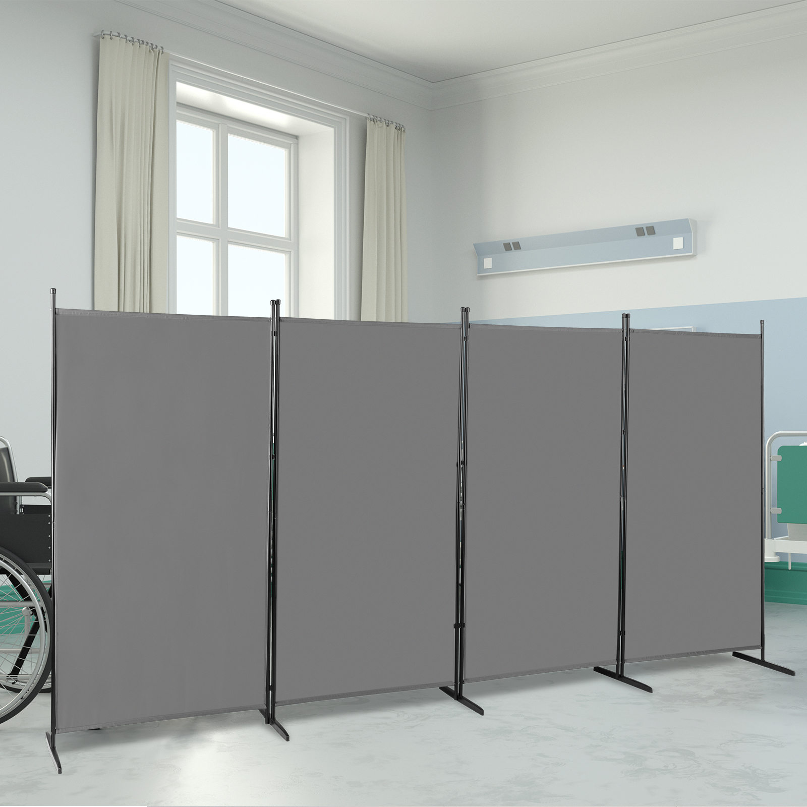 Room Divider 4 Panel Privacy Screens Home Office Folding 137" x 71"