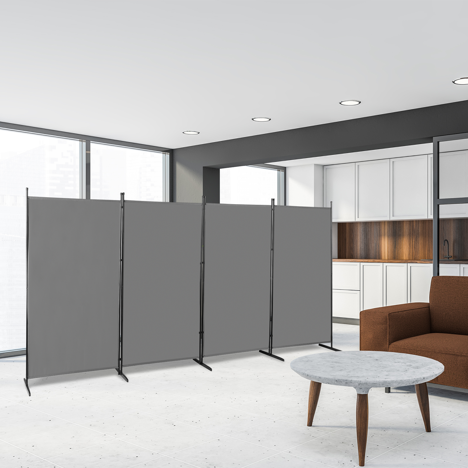 Room Divider 4 Panel Privacy Screens Home Office Folding 137" x 71"