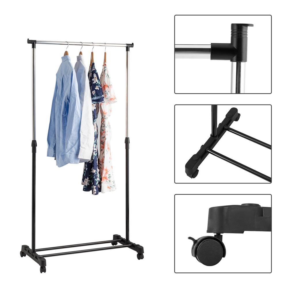 11 Modle Heavy Duty Rail Scalable Portable Clothes Hanger Rolling Garment Rack