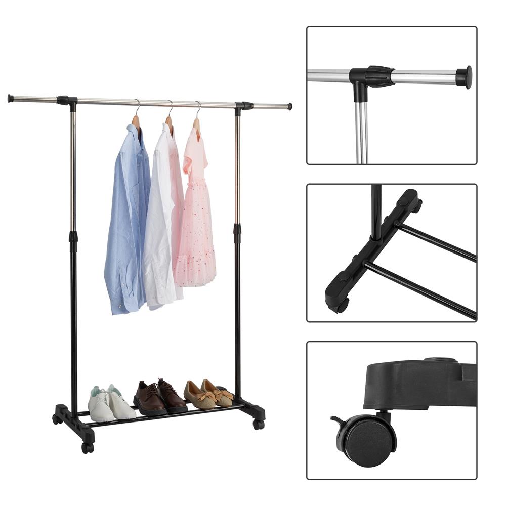 11 Modle Heavy Duty Rail Scalable Portable Clothes Hanger Rolling Garment Rack