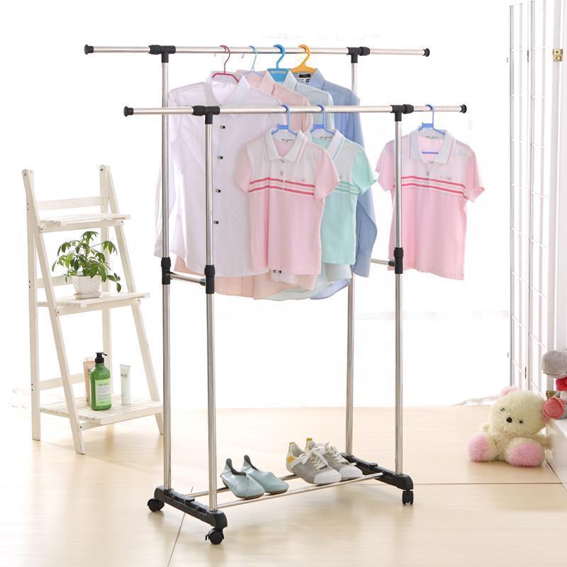 11 Modle Heavy Duty Rail Scalable Portable Clothes Hanger Rolling Garment Rack