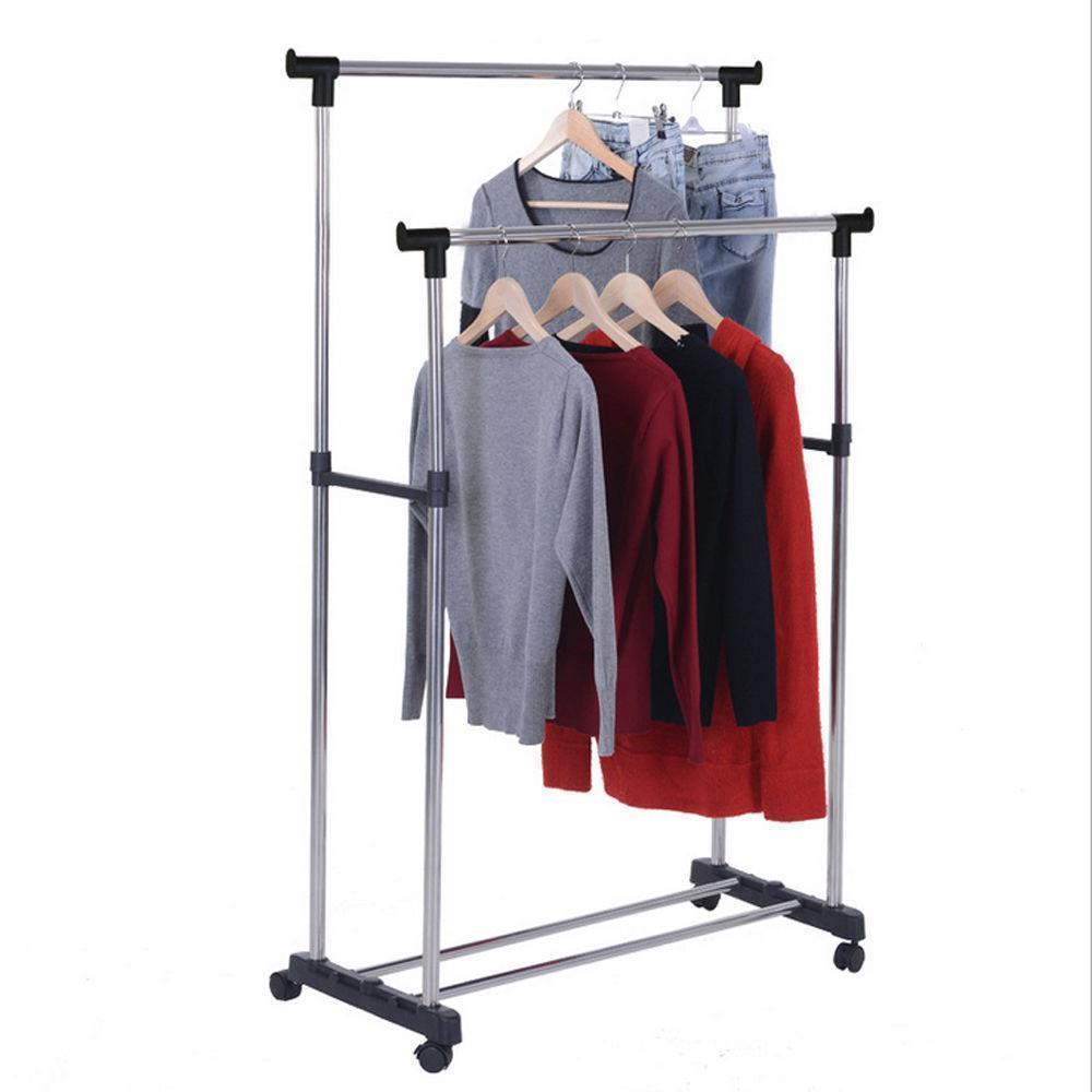 11 Modle Heavy Duty Rail Scalable Portable Clothes Hanger Rolling Garment Rack