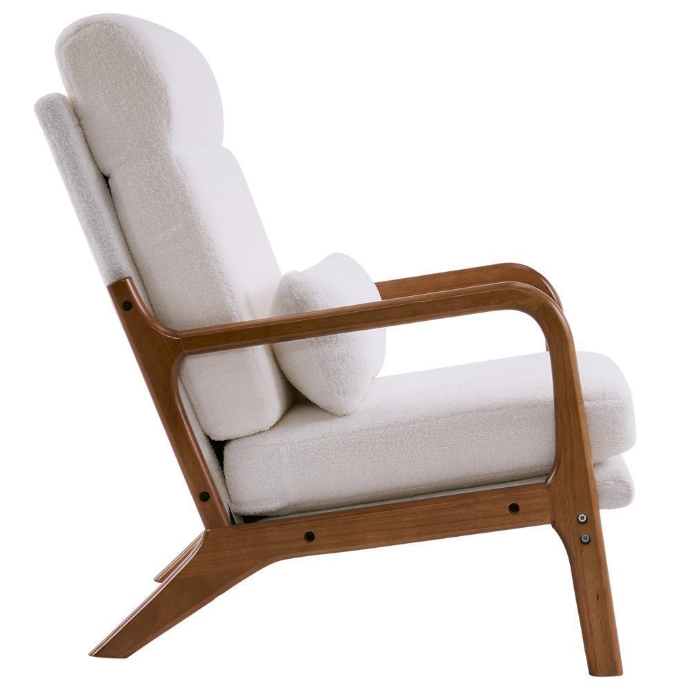 Mid-Century Accent Chair Reading Armchair Upholstered Single Sofa High Back - Picture 47 of 49