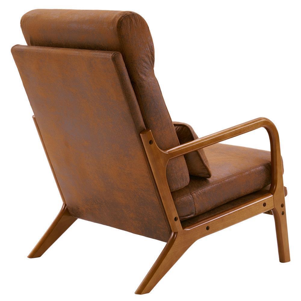 Mid-Century Accent Chair Reading Armchair Upholstered Single Sofa High Back - Picture 42 of 49
